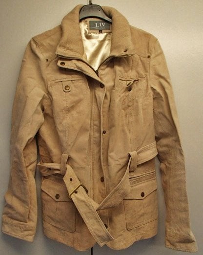 Damesjas leer LIV Essentials, Kleding | Dames, Beige, Maat 42/44 (L), Ophalen of Verzenden, Zo goed als nieuw