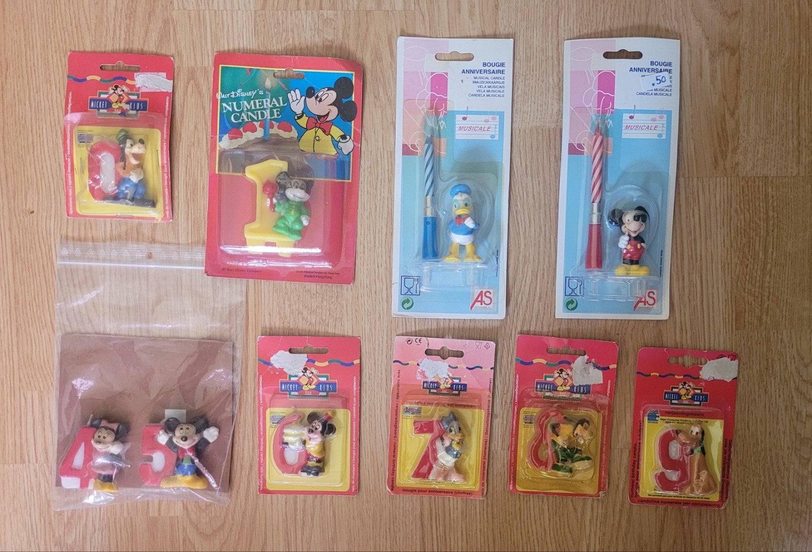 Disney, tien vintage verjaardagskaarsen, Ophalen of Verzenden, Overige figuren, Beeldje of Figuurtje