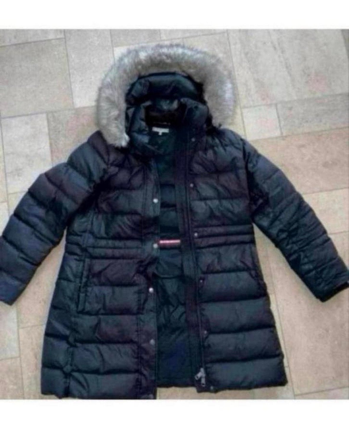 Tommy Hilfiger Winterjas XXL - Zwart met bontkraag, Kleding | Dames, Ophalen of Verzenden, Zo goed als nieuw, Maat 46/48 (XL) of groter