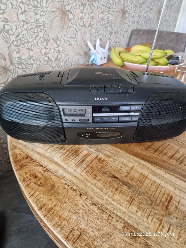 Sony CFD-340 Radio CD Cassette Recorder - Werkt Perfect! €25, Audio, Tv en Foto, Radio's, Ophalen of Verzenden, Gebruikt, Radio