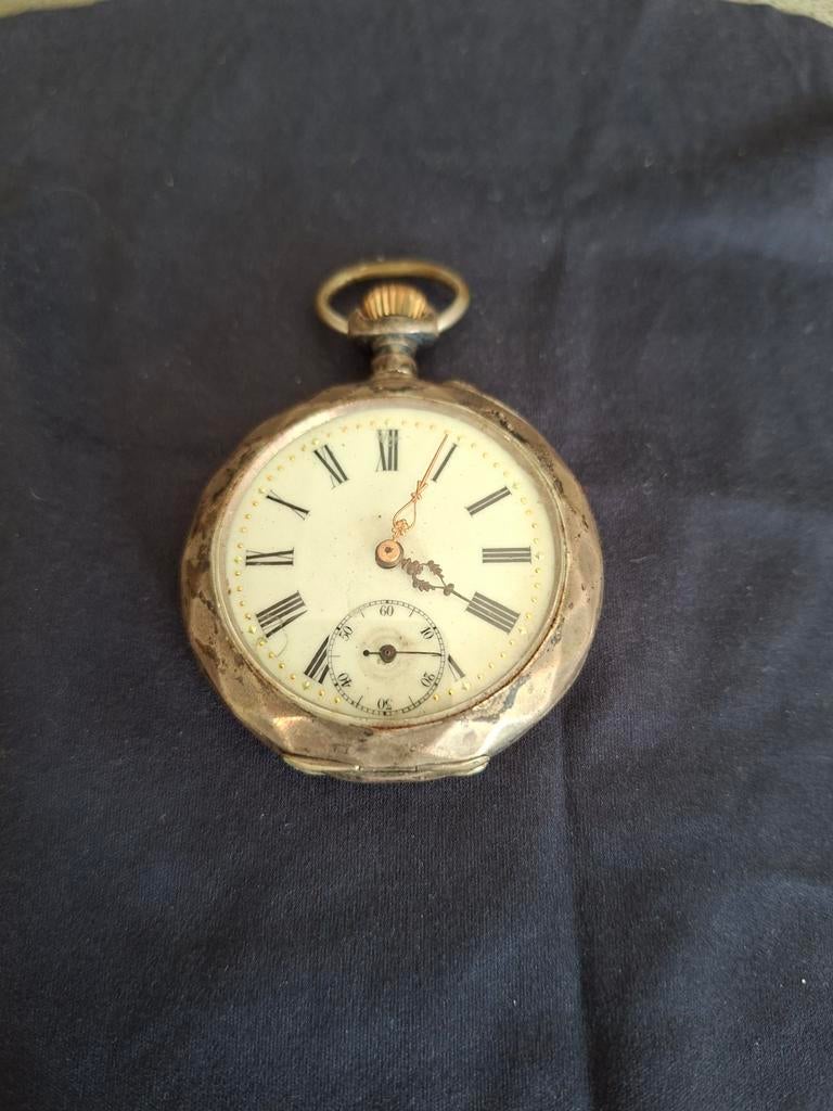 Oud zakhorloge met paarden op de achterkant, Ophalen
