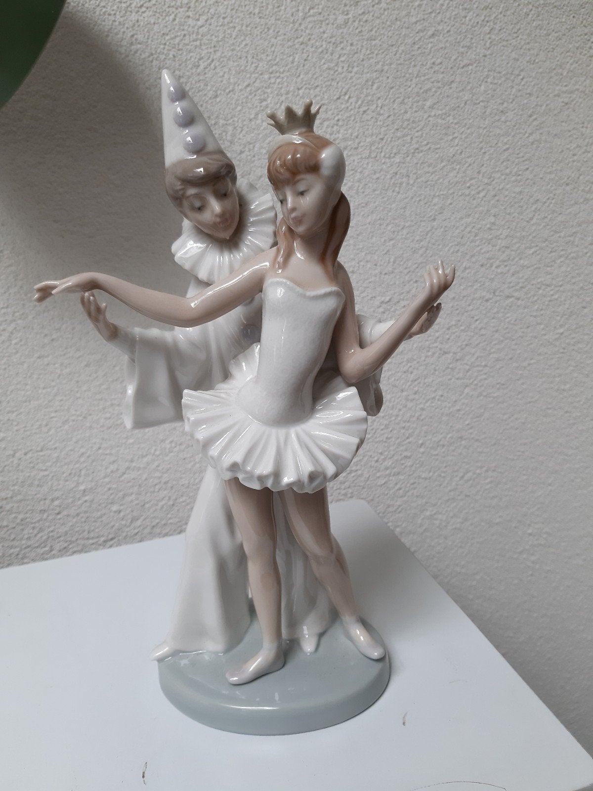 Lladro Porseleinen Beeld: Pierrot en Ballerina, Ophalen of Verzenden