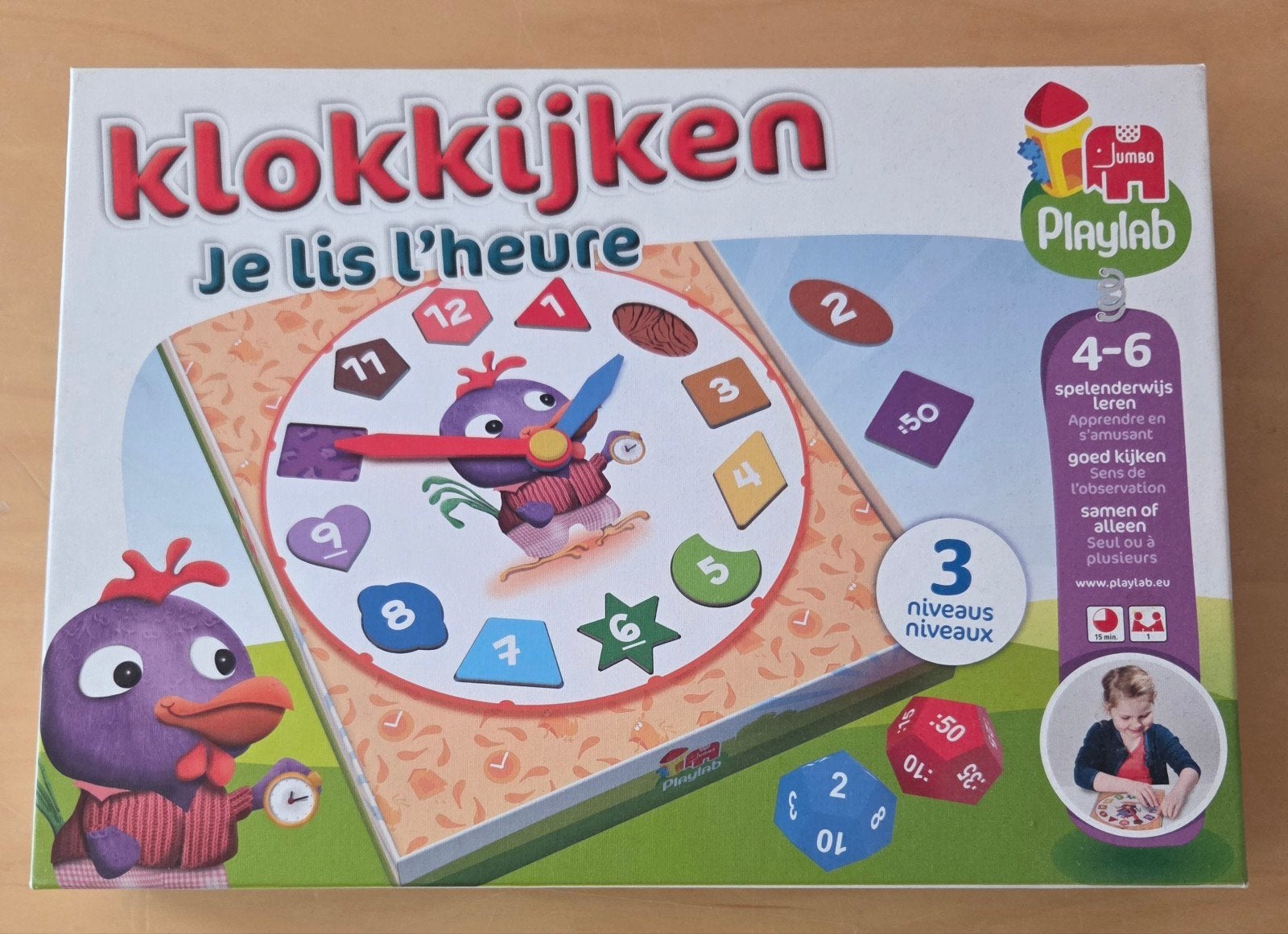 Klokkijken Je lis l'heure - Educatief spel voor kinderen, Ophalen of Verzenden, Zo goed als nieuw, Rekenen