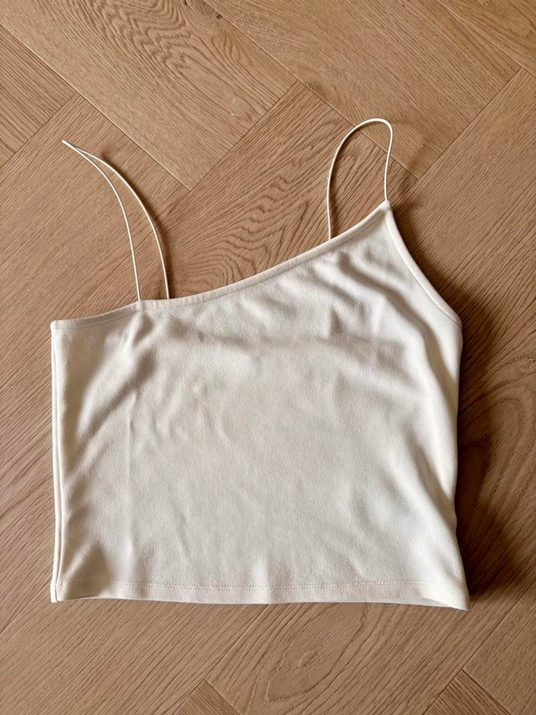 NA-KD Asymmetrische Spaghettibandjes Top, Wit, Nieuw, Ophalen of Verzenden, Maat 36 (S)