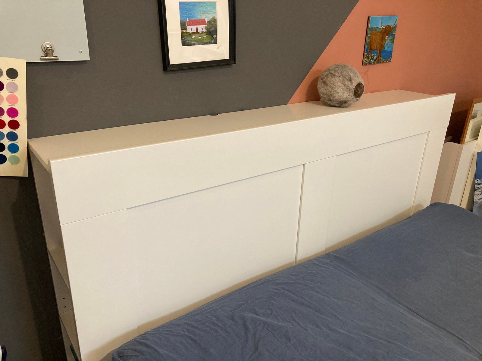 Ikea Brimnes hoofdbord / hoofdeinde 160cm, Ophalen, Gebruikt, Wit, Tweepersoons