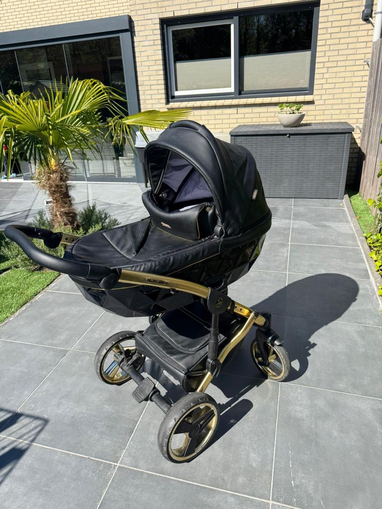 Junama Diamond S 2in1/3in1/4in1 Kinderwagen Zwart/Goud, Kinderen en Baby's, Kinderwagens en Combinaties, Gebruikt, Combiwagen