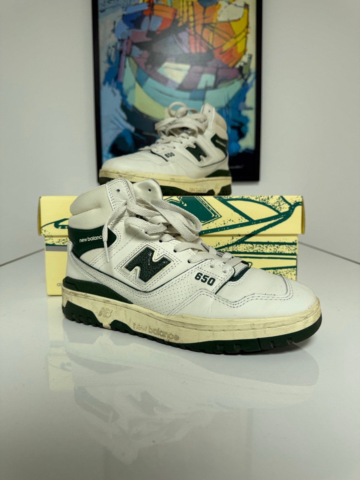 New Balance 650R Aime Leon Dore White Green - Maat 40,5, Verzenden, Wit, Sneakers of Gympen, Gedragen