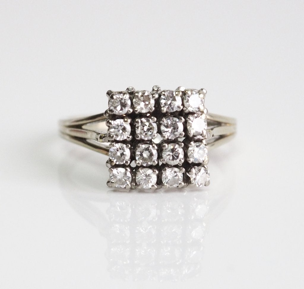 18 krt bicolor gouden ring met 18 diamanten, Ophalen of Verzenden, Goud, Ring, Met edelsteen