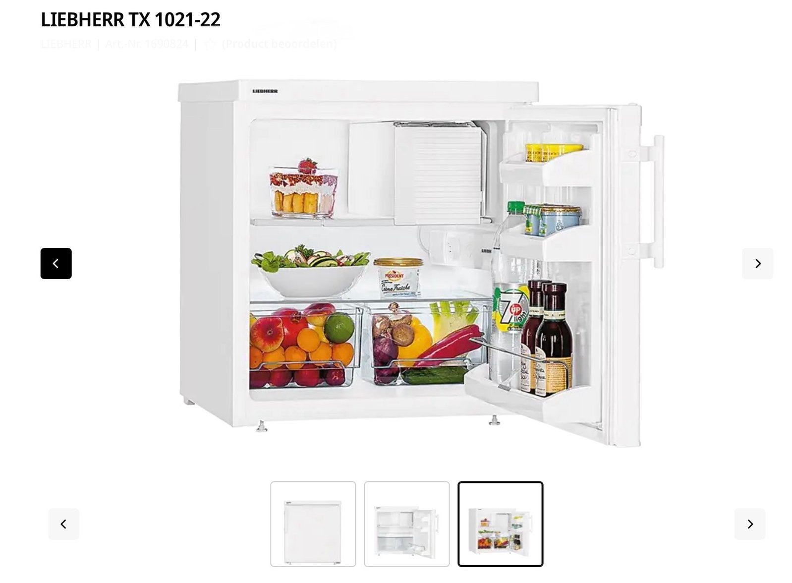 Liebherr Mini koelkast met vriesvak TX1021 22A/001, Witgoed en Apparatuur, Ophalen, Minder dan 85 cm, 100 tot 150 liter, Nieuw