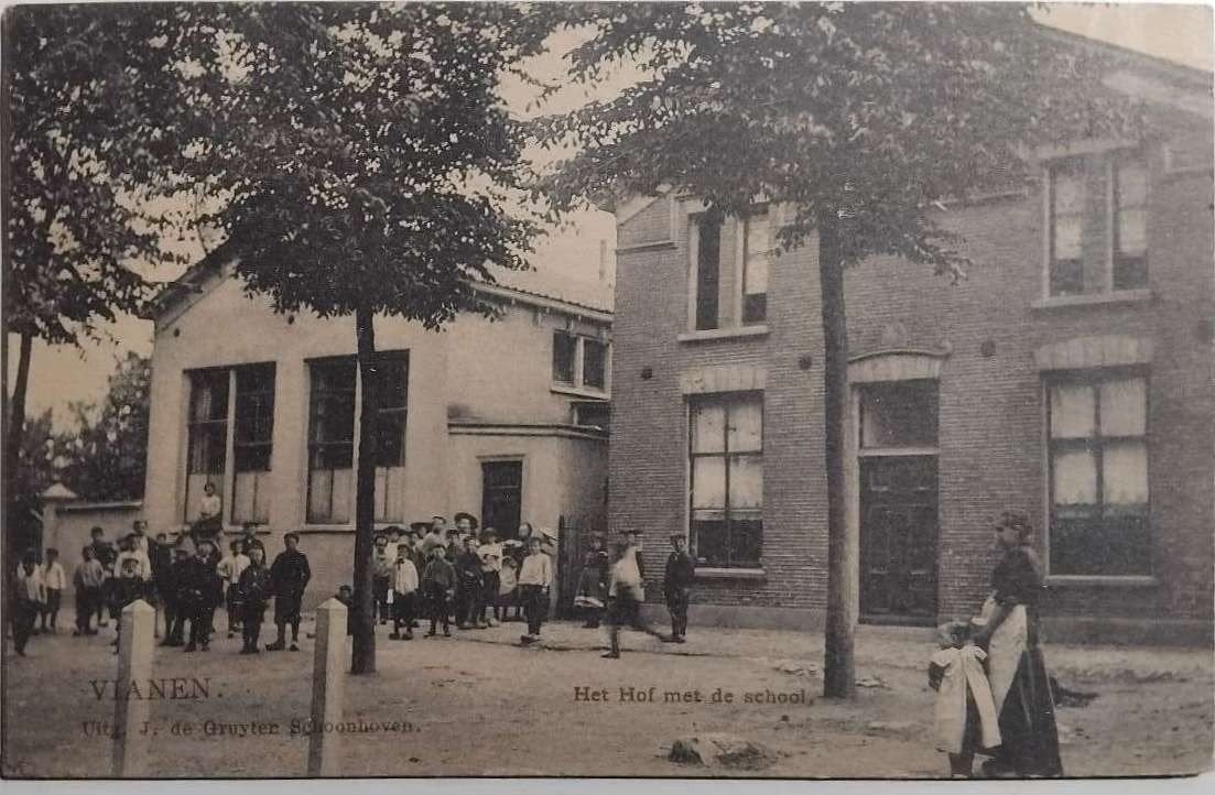 Vianen 1907 - School Het Hof - Tulpmerk, Ophalen of Verzenden, Voor 1920, Gelopen, Zuid-Holland