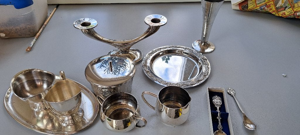 Te koop diverse verzilverde artikelen, Ophalen, Zilver
