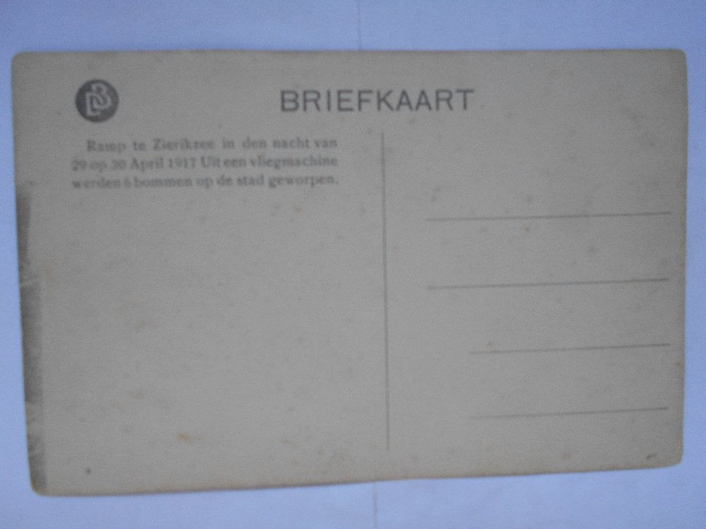 Zierikzee 1917 uniek. Verwoeste percelen in de Molenstraat, Ophalen of Verzenden, Voor 1920, Ongelopen, Zeeland