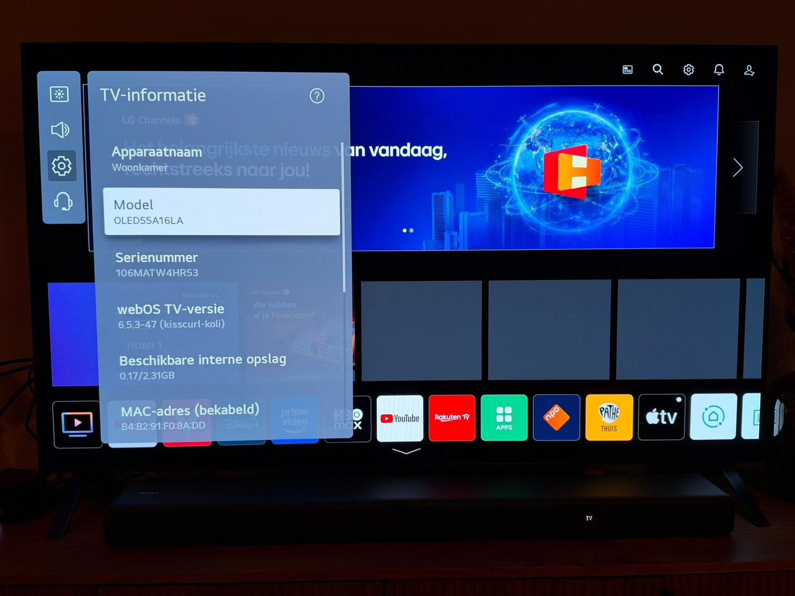 Foto 2 van LG OLED A1 55 inch