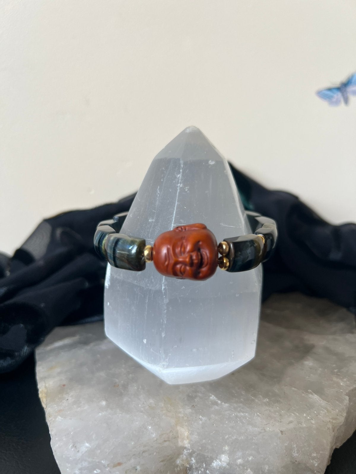 Valkenoog ojime bead zilver amulet beschermt geluk intuïtie, Met bedels of kralen, Magnolia11, Nieuw, Ophalen of Verzenden