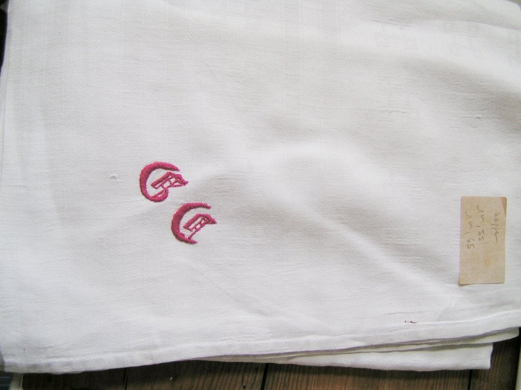 antiek tafelkleed met monogram nr AA 1369, Antiek en Kunst, Verzenden