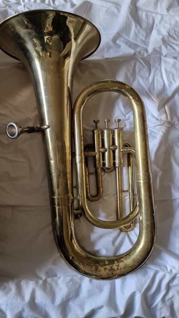 Vintage Euphonium met Koffer - Koperblazer, Ophalen of Verzenden, Gebruikt, Koperblazer, Met koffer of draagtas