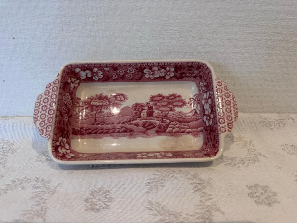 Spode Copeland's Tower schaaltje rood-wit decor, Ophalen