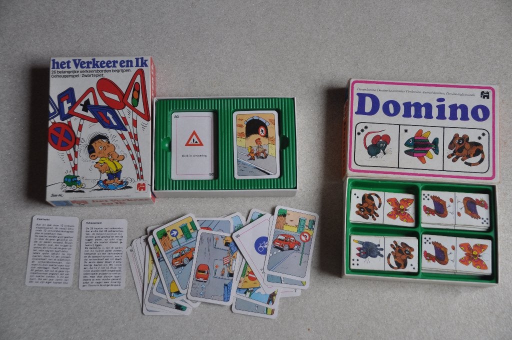 2   JUMBO  Spellen  -  Domino  +  Het verkeer en Ik., Ophalen of Verzenden, Gebruikt, Ontdekken