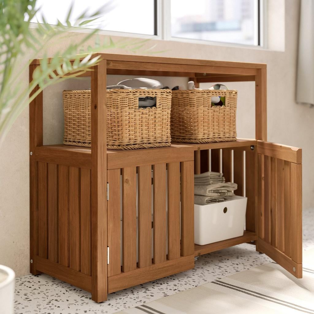 TWEE (2x) IKEA NÄMMARÖ Buitenkast Acacia Hardhout 83x75 cm, Ophalen, Nieuw