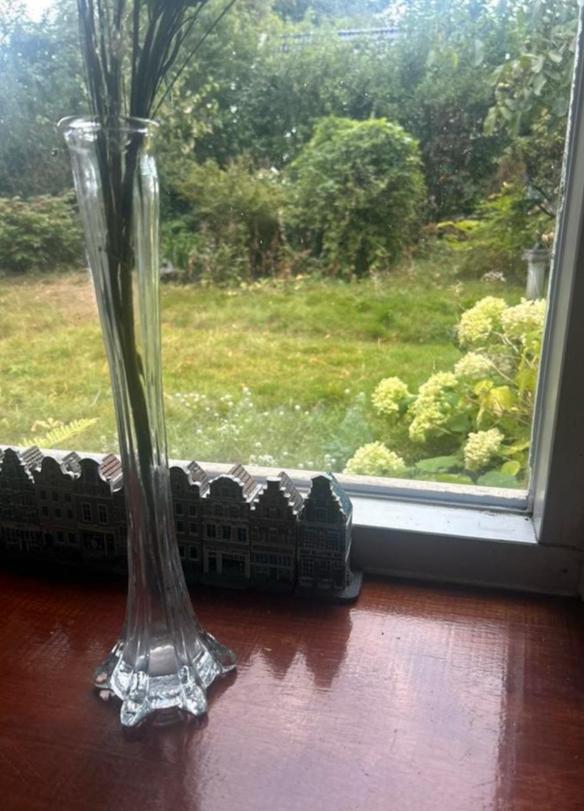Glazen hoedenvaas met draaiknop 1950, Antiek en Kunst, Ophalen of Verzenden