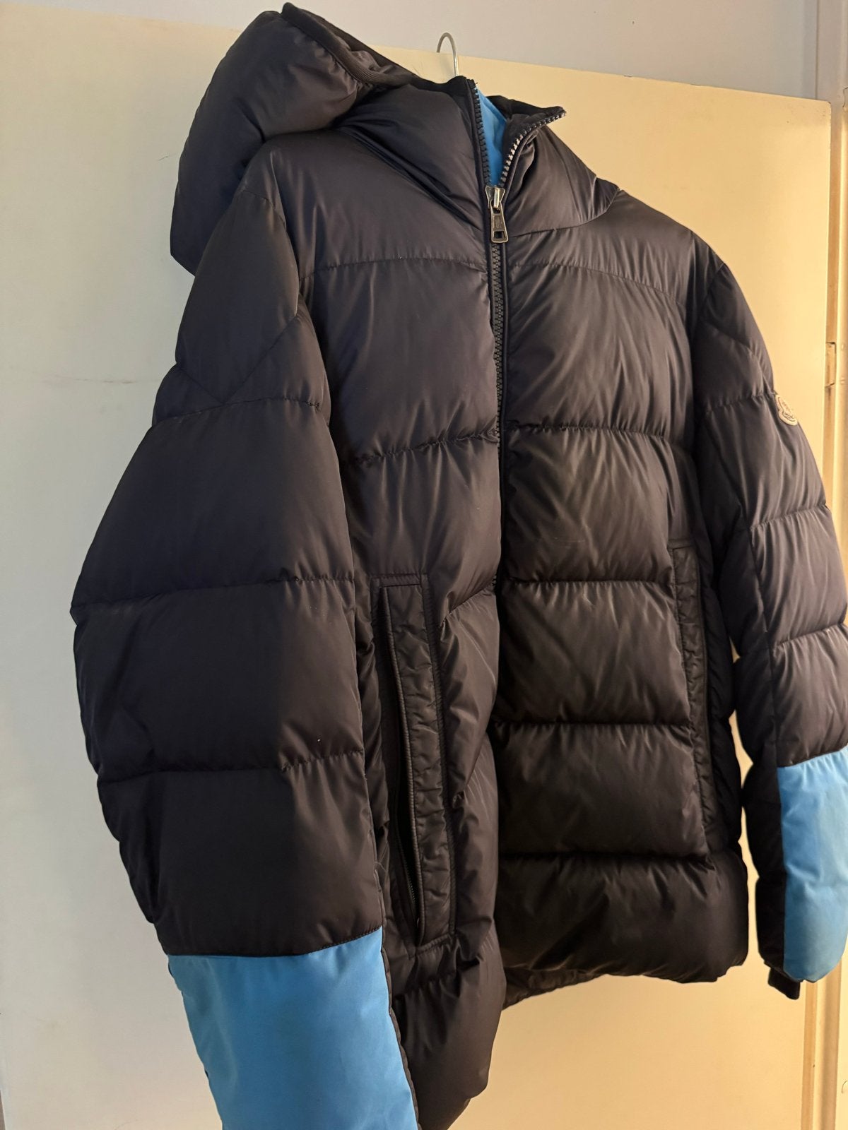 Moncler Drake jas Blauw maat L, Ophalen of Verzenden, Gedragen, Maat 52/54 (L), Blauw