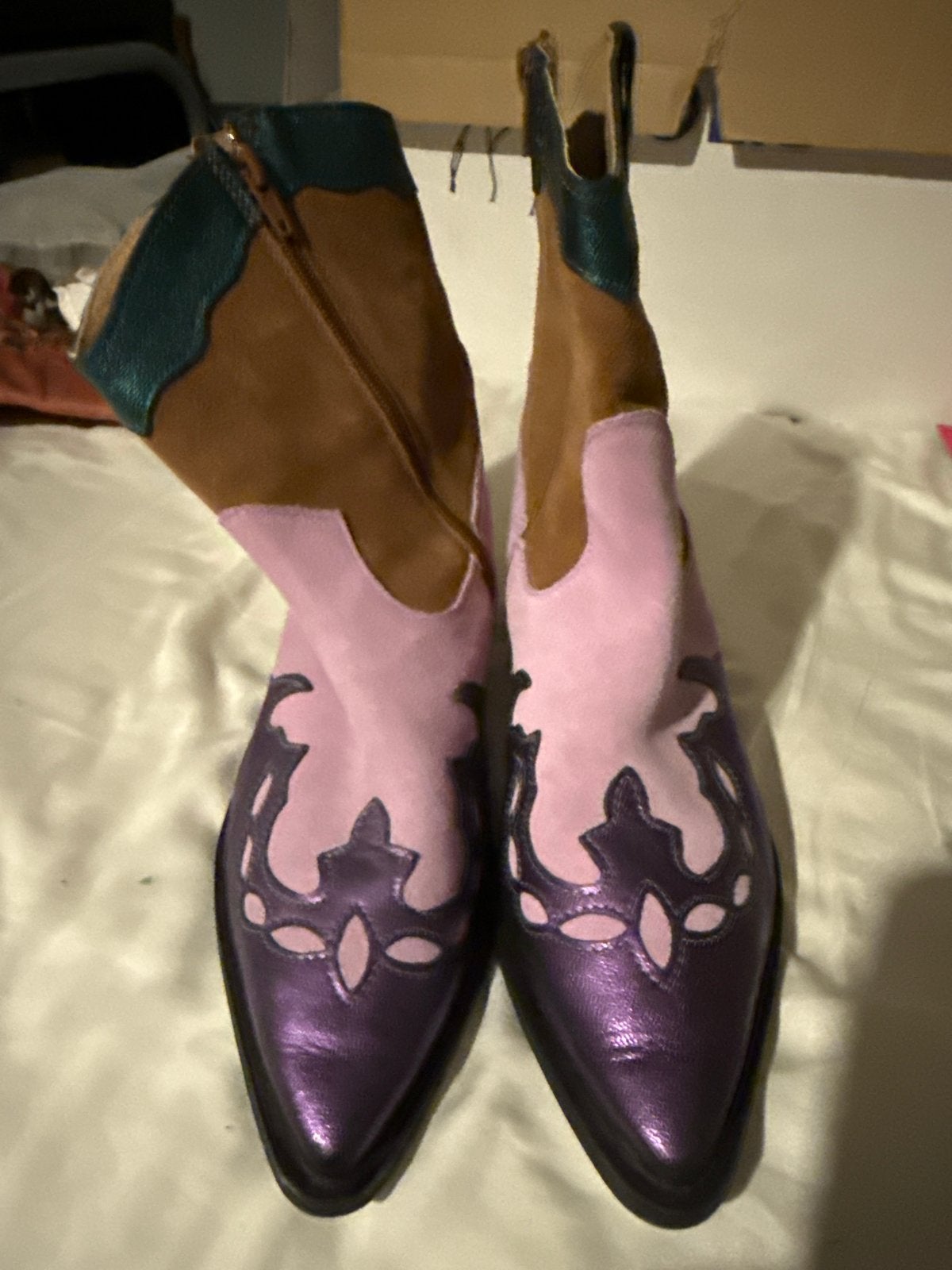 DWRS Cowboylaarzen enkellaars Roze Paars, Bruin, Groen 41, Ophalen of Verzenden, Zo goed als nieuw, Roze, Lage of Enkellaarzen