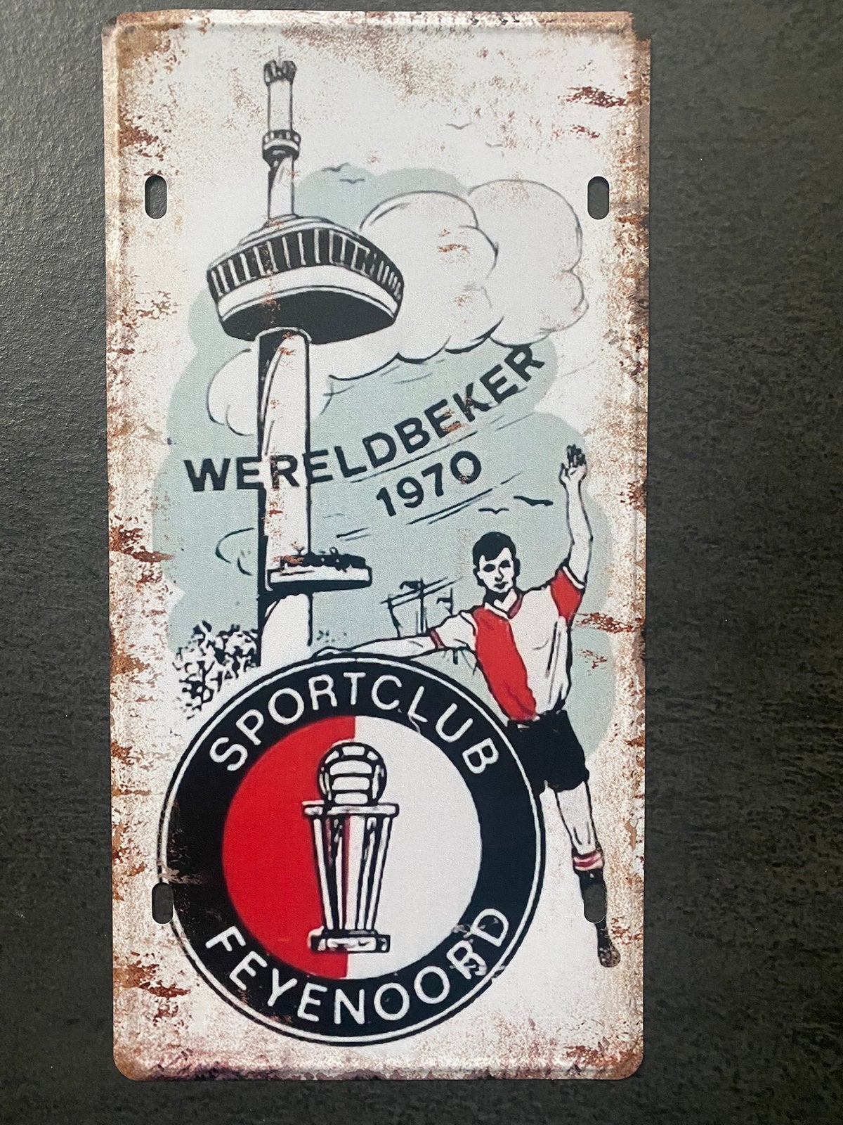 Blikken bordje Feyenoord, Verzenden, Zo goed als nieuw, Feyenoord, Overige typen