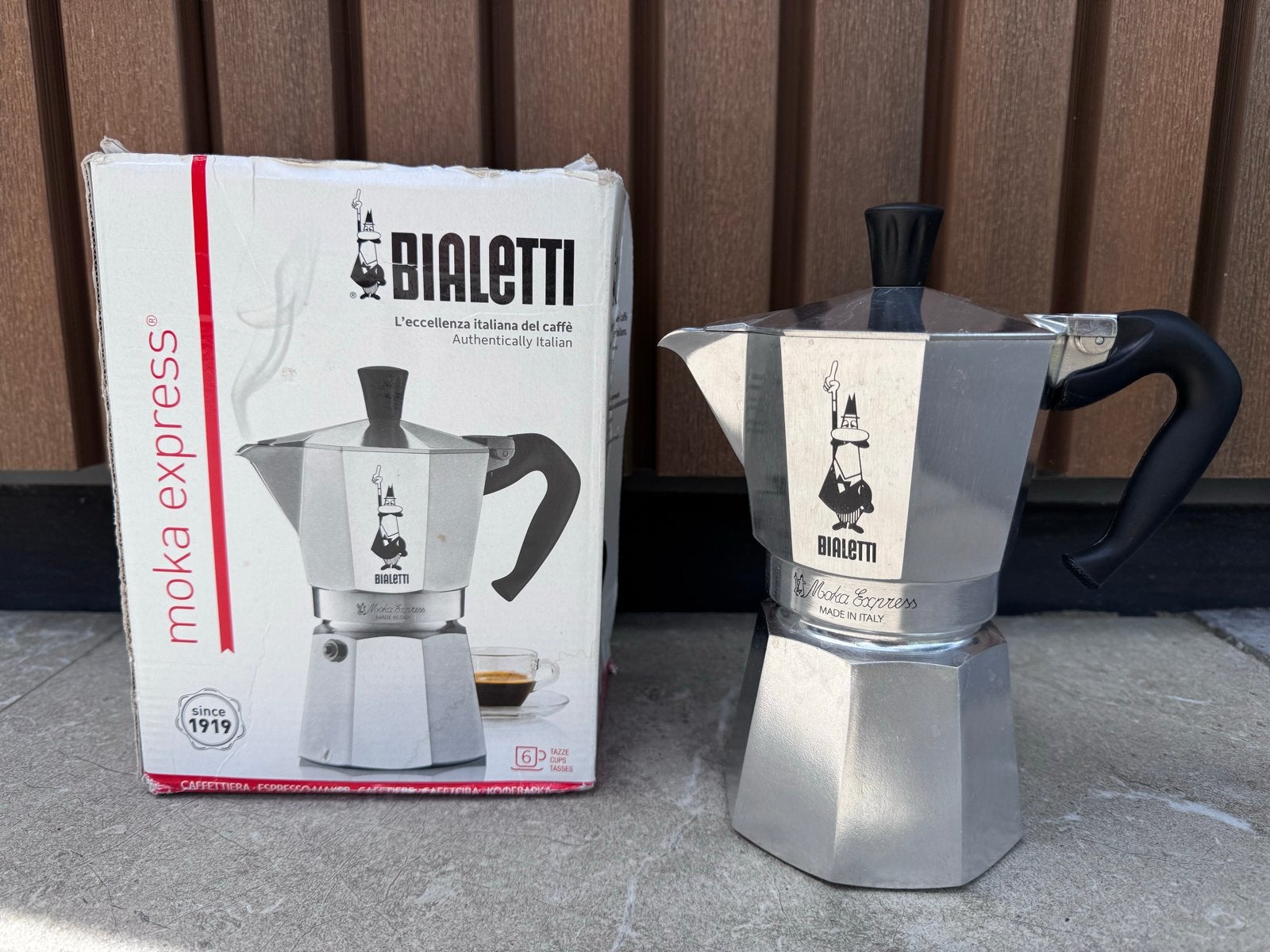 Bialetti Moka Express percolator, Ophalen, Gebruikt