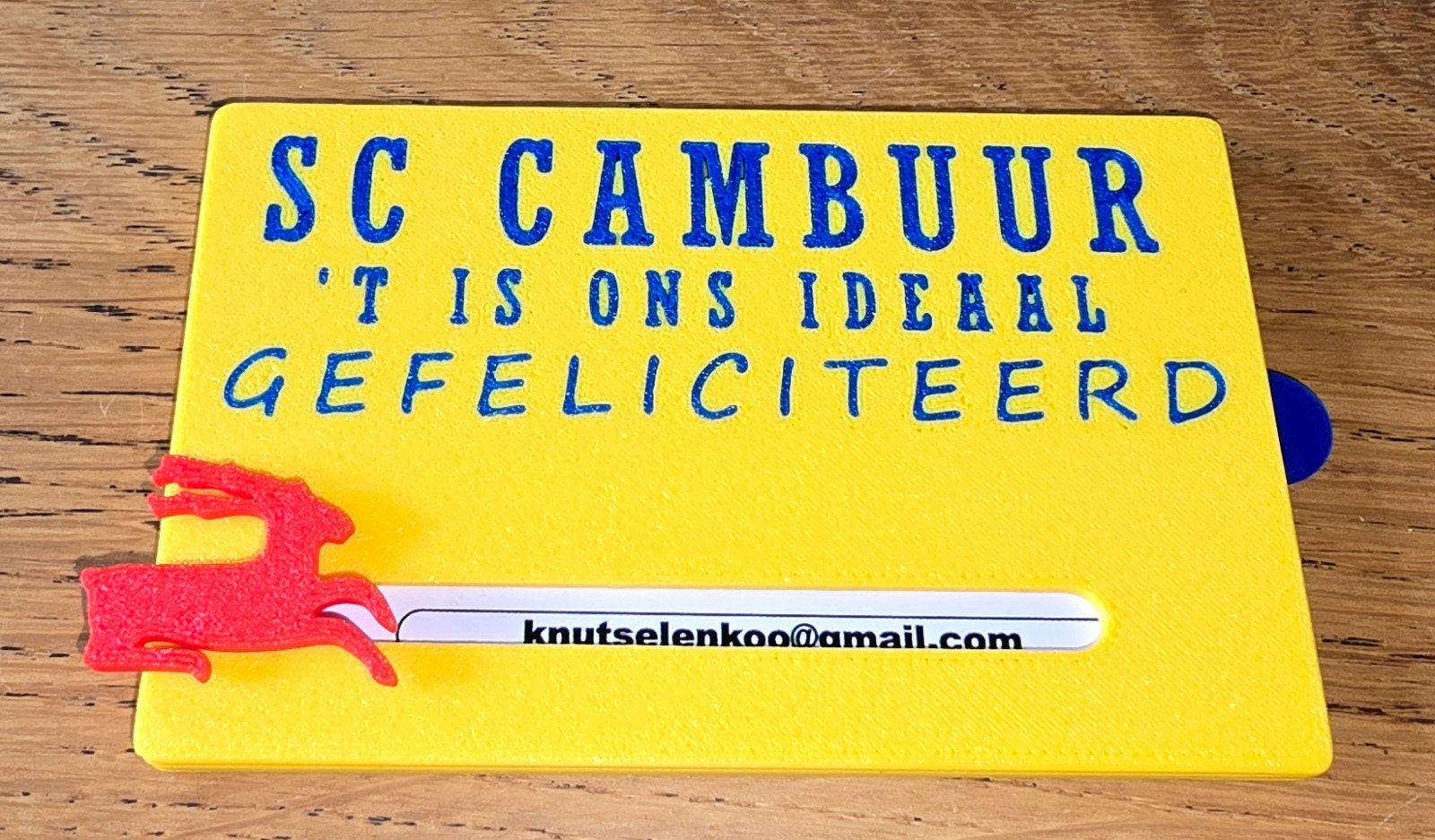 SC Cambuur giftcard/cadeaukaart houder, Eén persoon