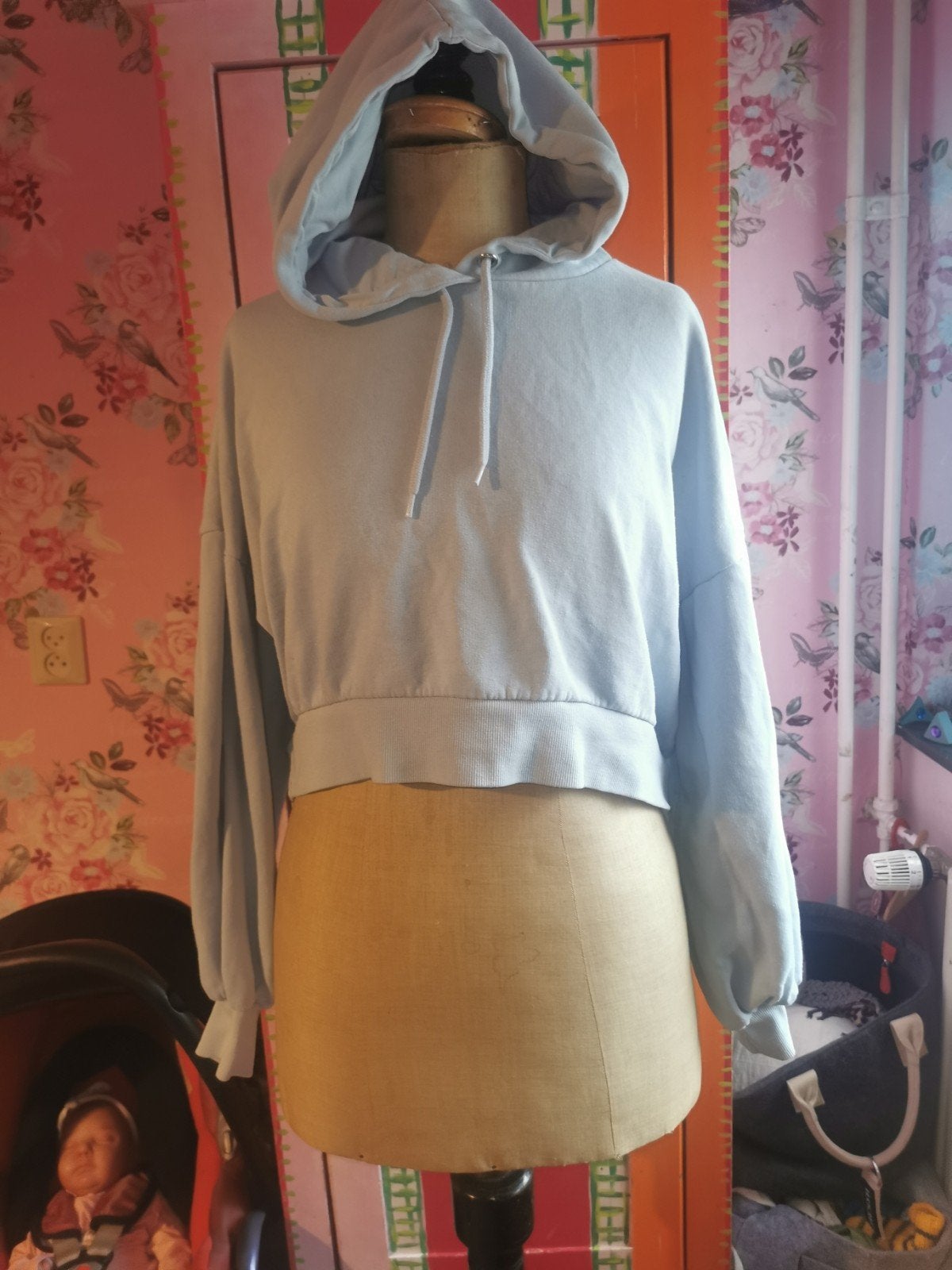 Monkl cropped hoodie maat M, Maat 38/40 (M), Monkl, Blauw, Ophalen of Verzenden