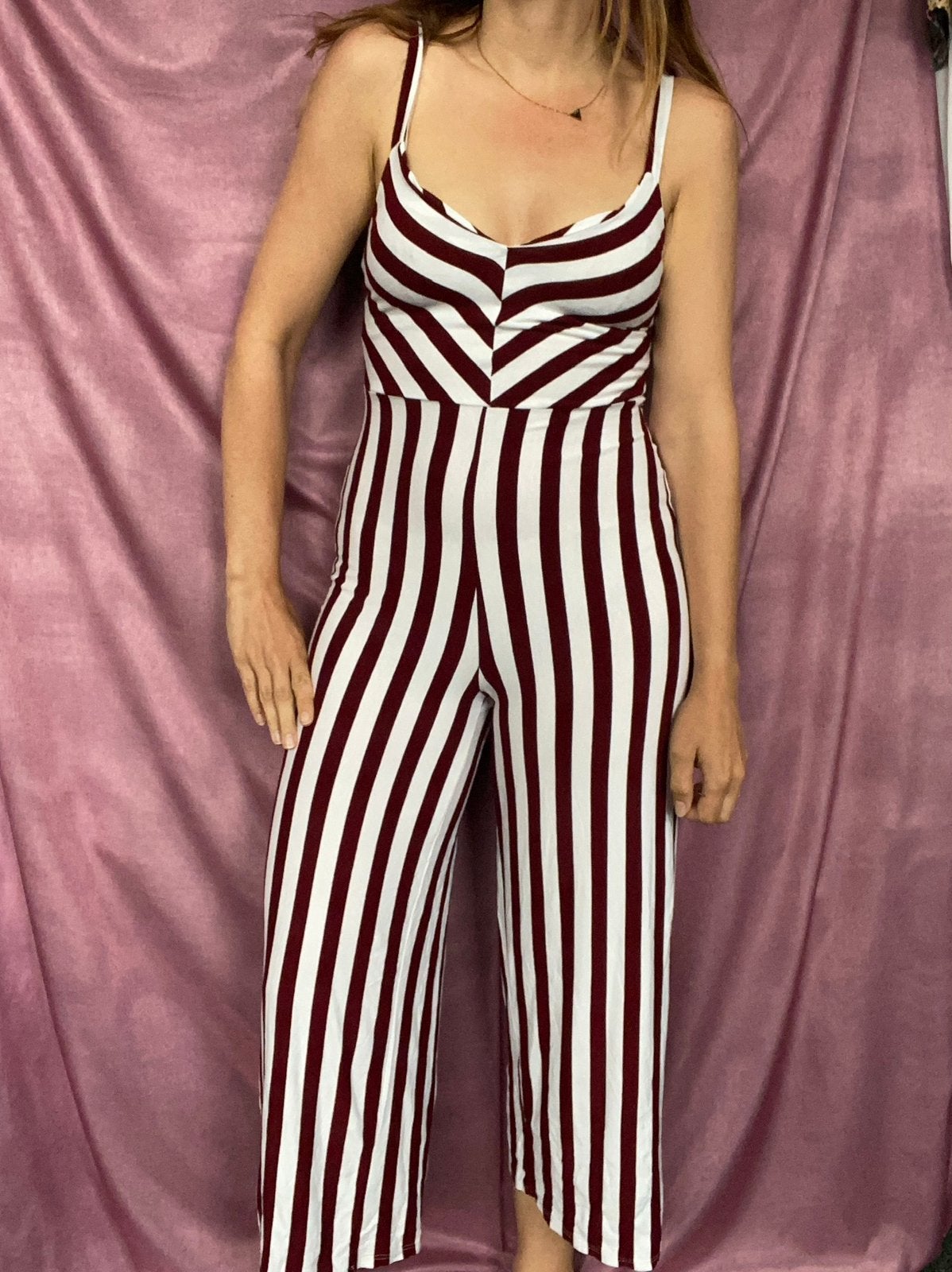 Jumpsuit gestreept - rood/wit - 36/S, Kleding | Dames, Jumpsuits, Hgv, Hgv, Ophalen of Verzenden, Maat 36 (S)