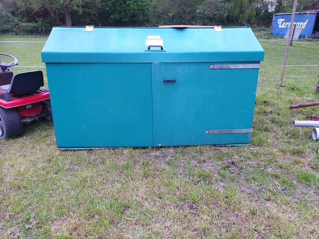 Robuuste Groene Opbergbox / Berging, Tuin en Terras, Bergingen en Tuinkasten, Gebruikt, Overige typen, Kunststof, Ophalen of Verzenden