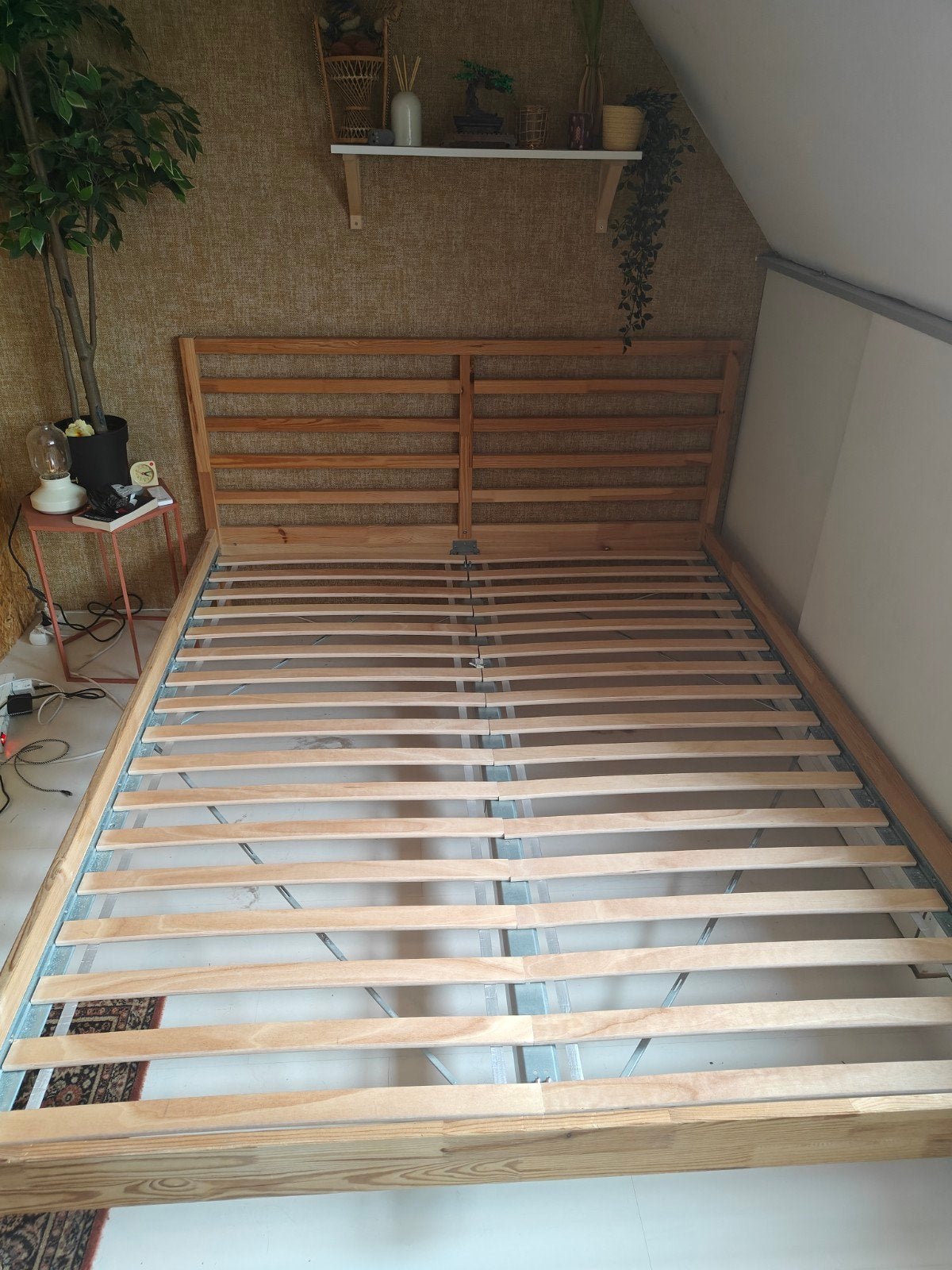 Ikea Tarva bed 160200 met lattenbodem, Huis en Inrichting, Slaapkamer | Bedden, Ophalen, Wit, Tweepersoons, 160 cm