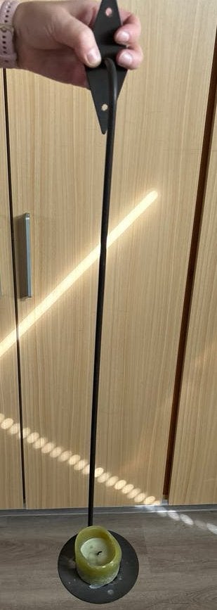 Zwarte metalen kandelaar - Modern design, Ophalen, Gebruikt, Zwart, Metaal