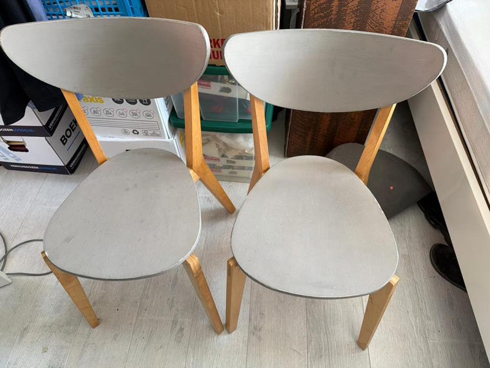2 stevige IKEA stoelen, Ophalen, Gebruikt, Twee, Grijs