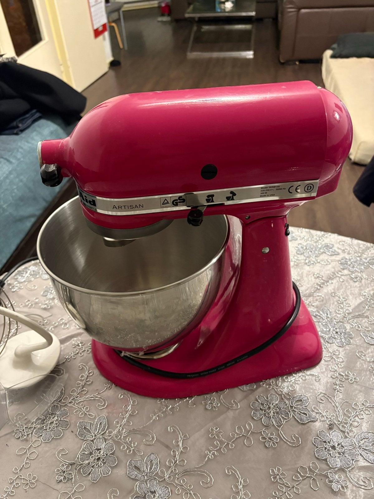 KitchenAid Artisan Keukenmixer - Roze, 4 liter of meer, 3 snelheden of meer, Ophalen of Verzenden, Zo goed als nieuw