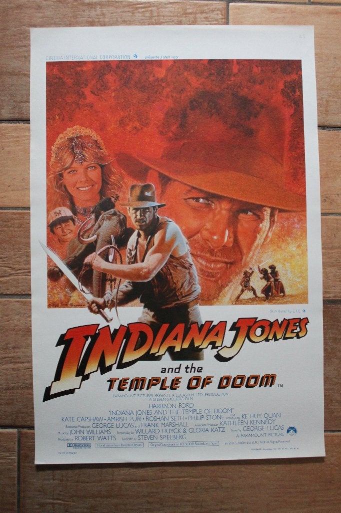 filmaffiche Indiana Jones And the Temple Of Doom filmposter, Verzamelen, Rechthoekig Staand, Ophalen of Verzenden, Zo goed als nieuw