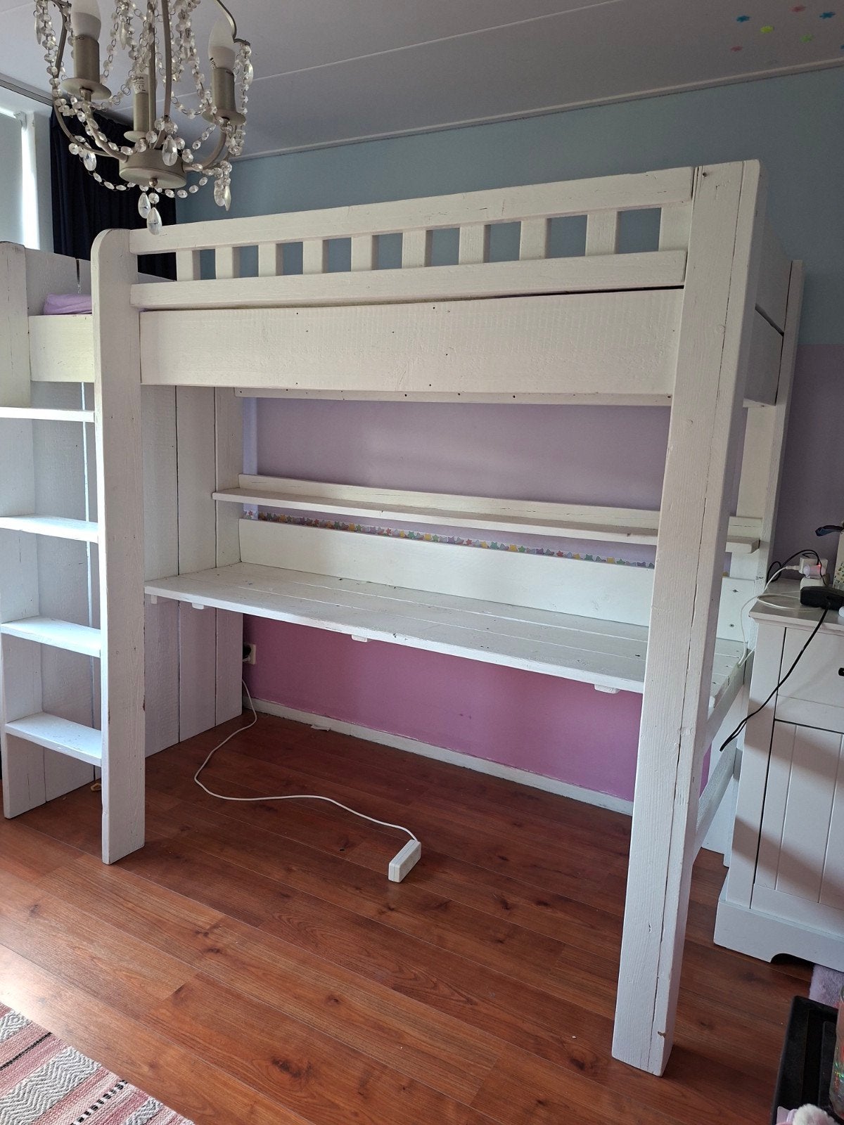 Hoogslaper met bureau, Ophalen, Gebruikt, Eenpersoons, 160 tot 180 cm