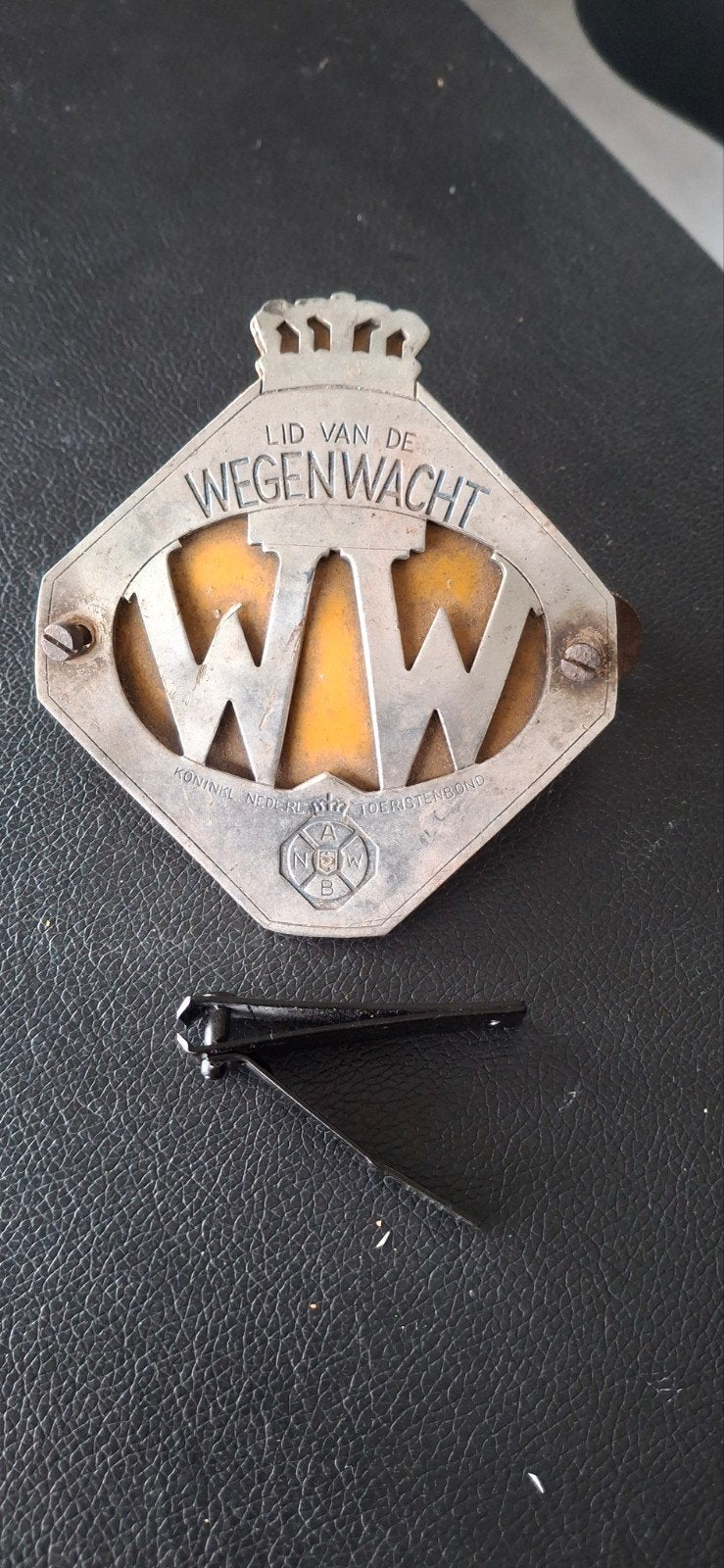 Oude ANWB Wegenwacht lidmaatschapsbadge, Ophalen of Verzenden, Gebruikt