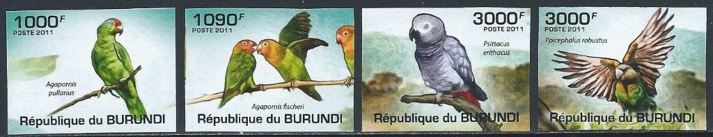 Vogels - Burundi - Mi 1978/1981 - Ongetand - Postfris, Ophalen of Verzenden, Postfris, Dier of Natuur