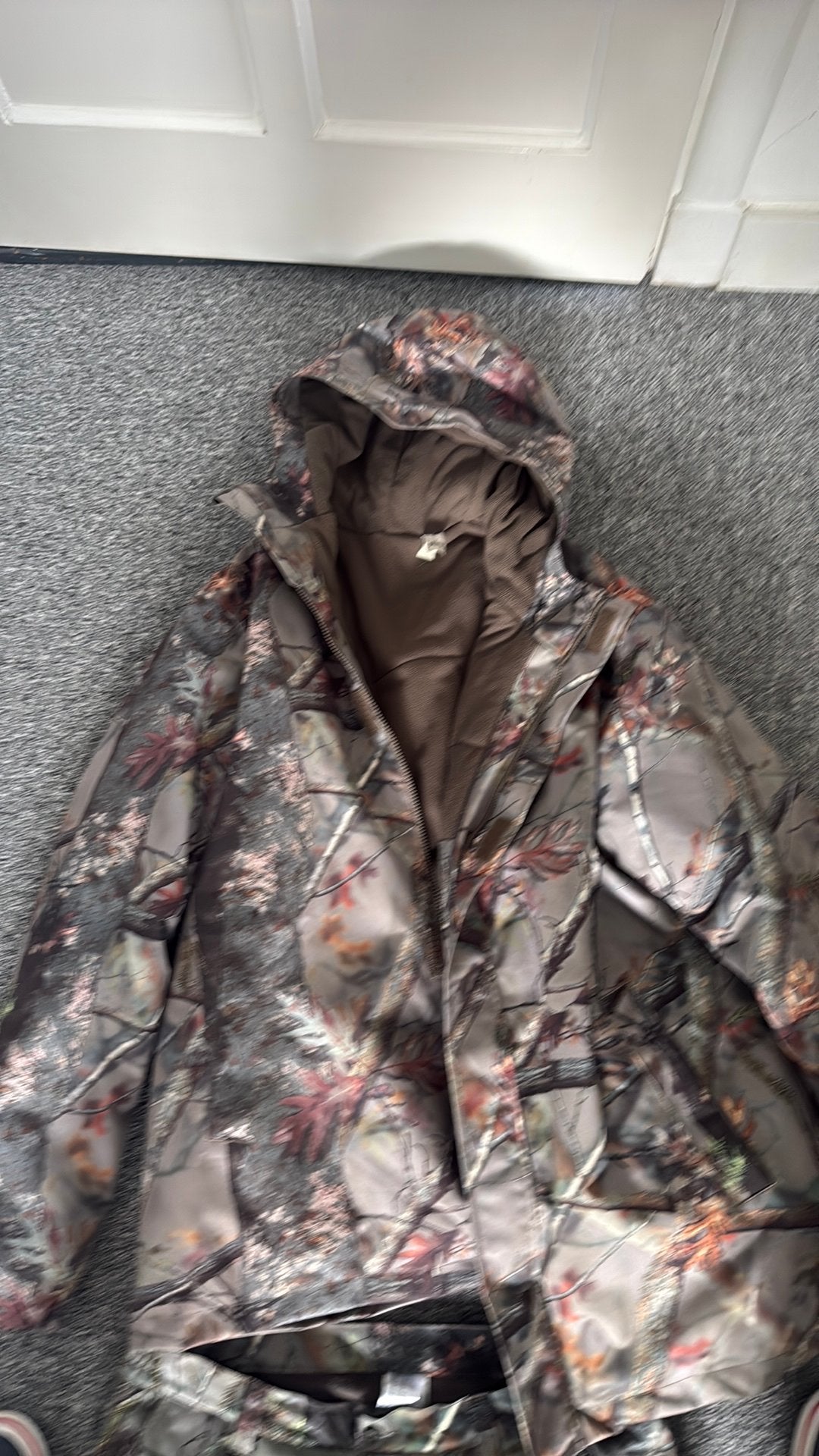 Dikke goed gevoerde camouflagejas. Vissen. Vogels spotten, Ophalen of Verzenden, Zo goed als nieuw, Overige maten