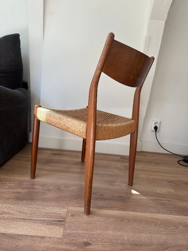 Mid century design stoel door Marten Franckena voor Fristho, Huis en Inrichting, Ophalen, Gebruikt, Bruin, Hout