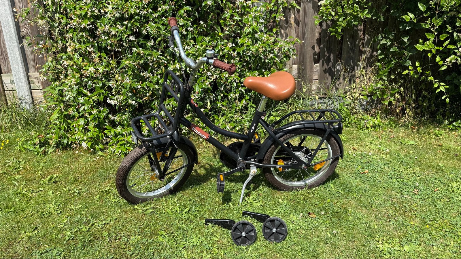 Kinderfiets 16 inch zwart met losse zijwieltjes, Ophalen, Terugtraprem, Zijwieltjes, 16 tot 20 inch