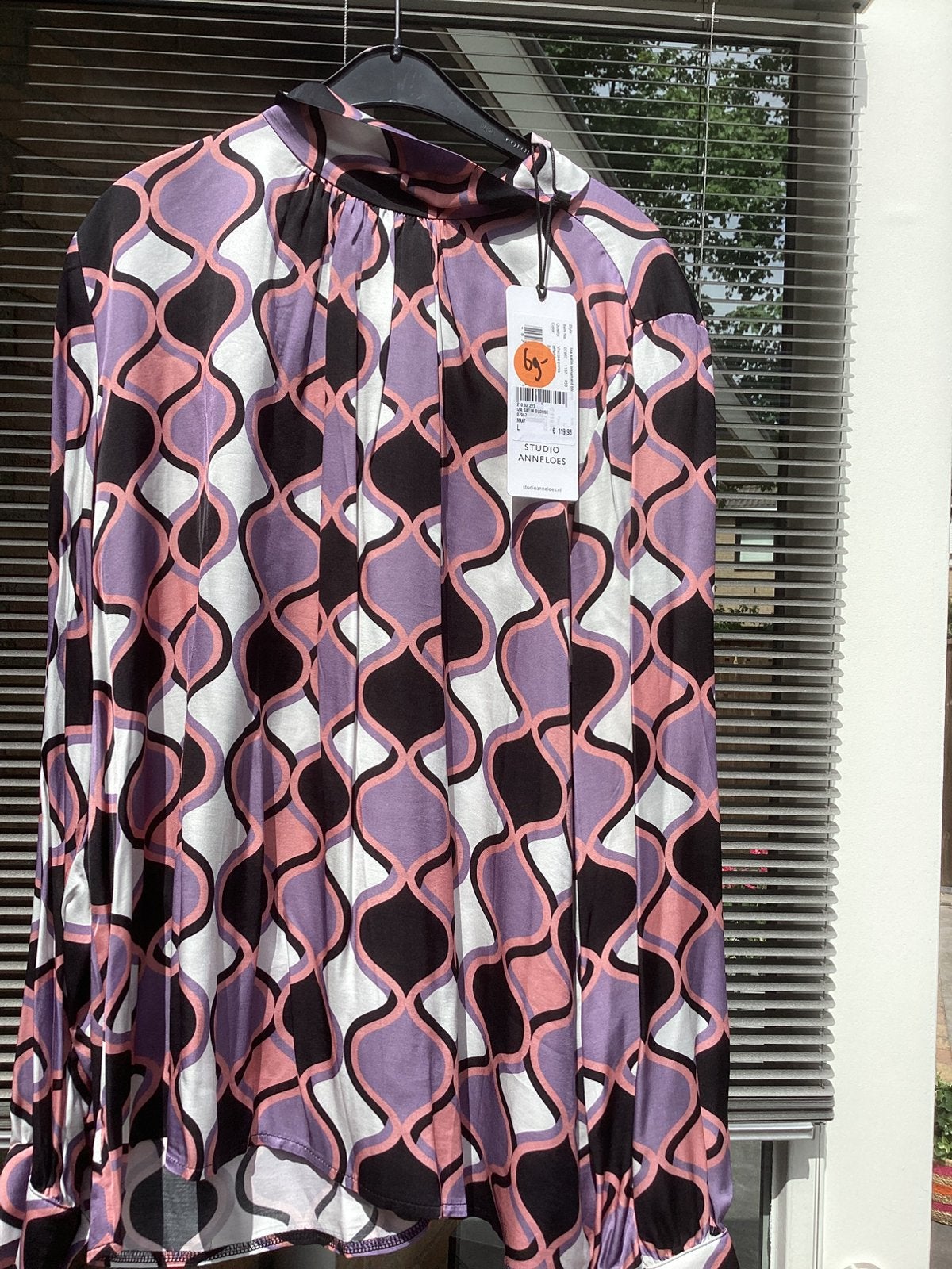 Studio Anneloes blouse roze zwart lila offwithe, Kleding | Dames, Blouses en Tunieken, Ophalen of Verzenden, Nieuw, Maat 42/44 (L)