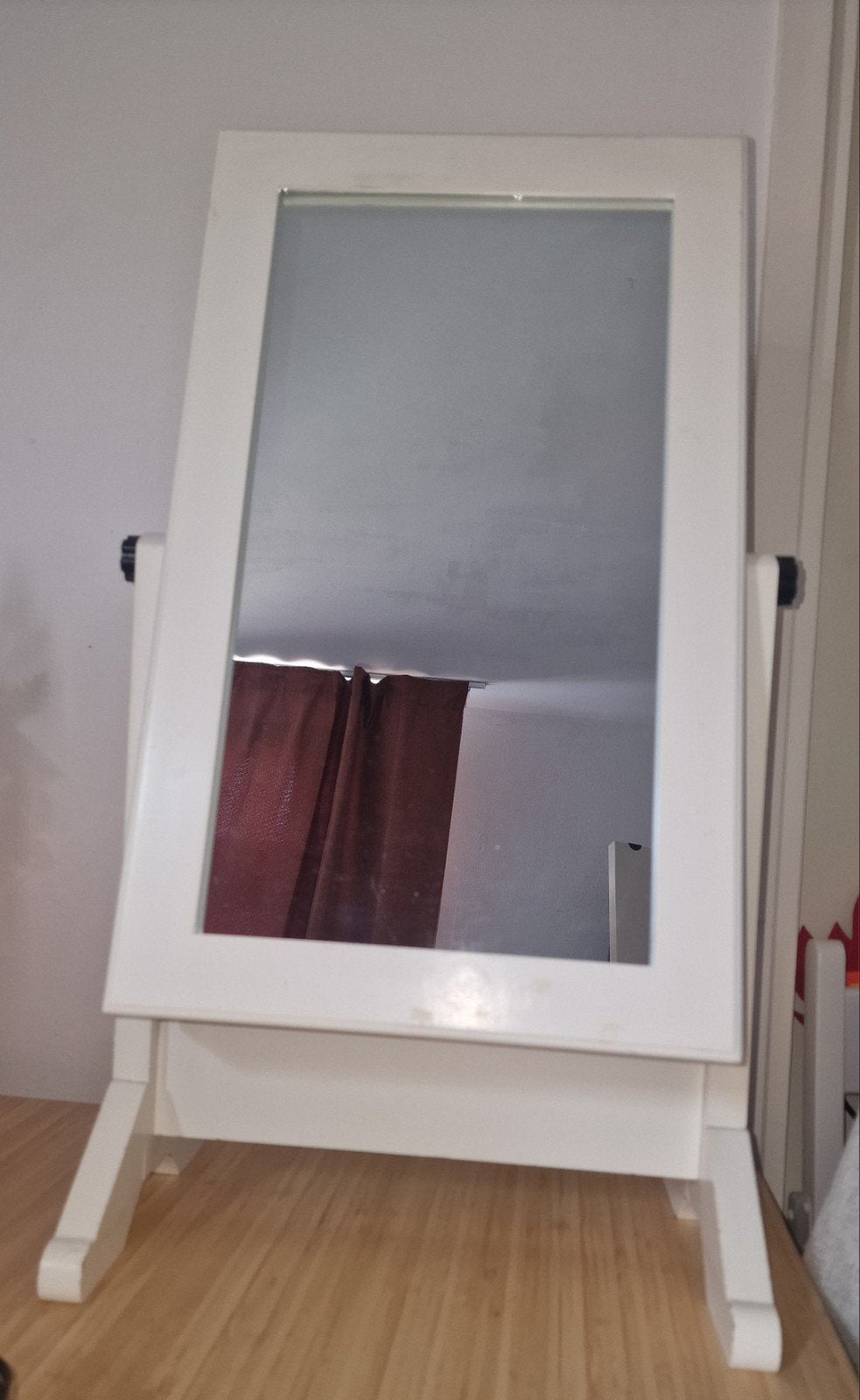 Witte sieradenkast spiegel met opbergruimte, Ophalen, Rechthoekig, Minder dan 50 cm, Minder dan 100 cm