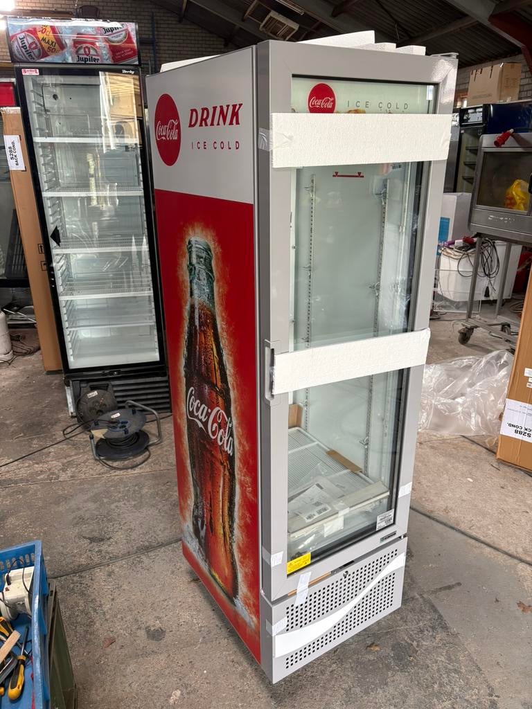 Coca Cola glasdeur koelkasten 100% origineel koelkast, 200 liter of meer, 60 cm of meer, Zonder vriesvak, Gebruikt