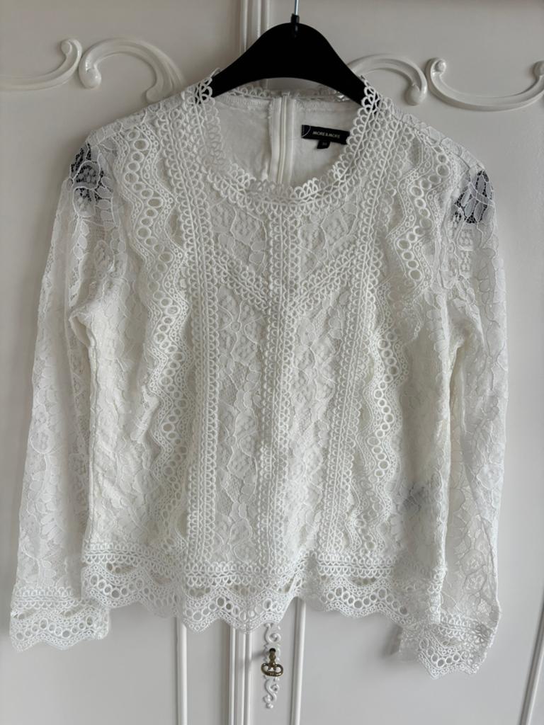 Nieuw wit kant blouse More & More maat 34, Ophalen of Verzenden, Nieuw, Maat 34 (XS) of kleiner, Wit