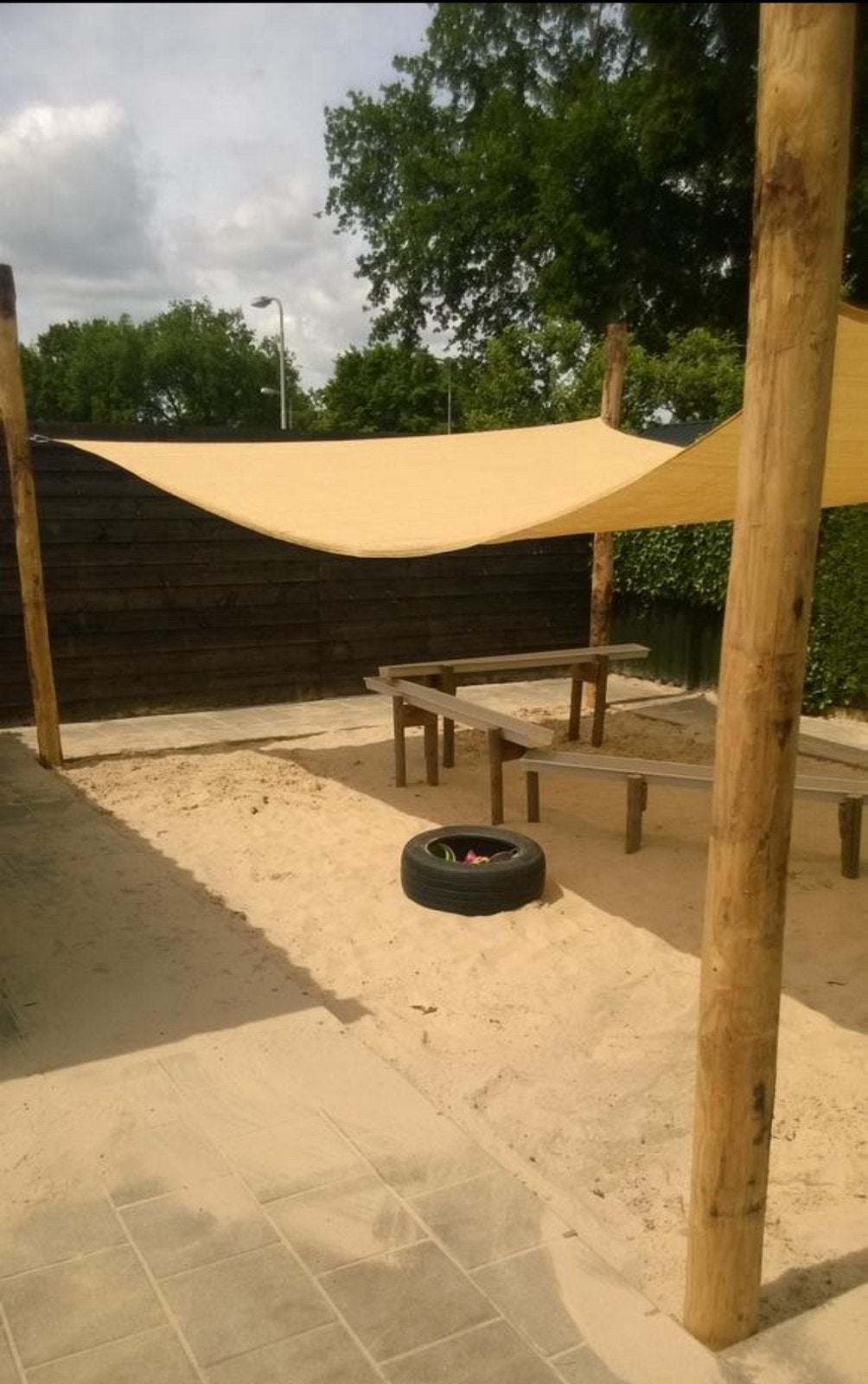 Zonnedoekpaal schaduwdoekpaal kastanje paal 4 meter, Ophalen of Verzenden, Nieuw, Palen