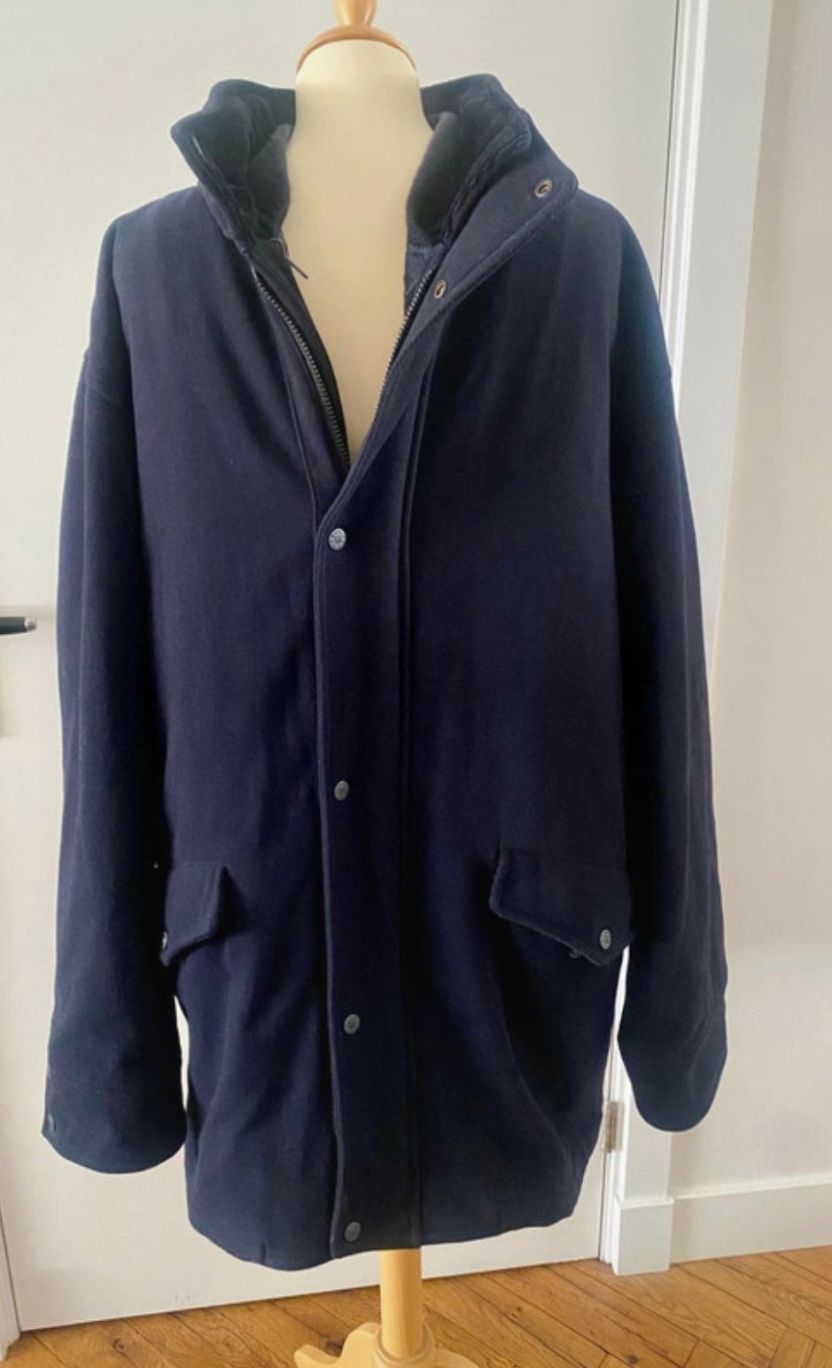 Gant jas maat XL donkerblauw wol double decker winterjas, Ophalen of Verzenden, Zo goed als nieuw, Maat 56/58 (XL), Blauw