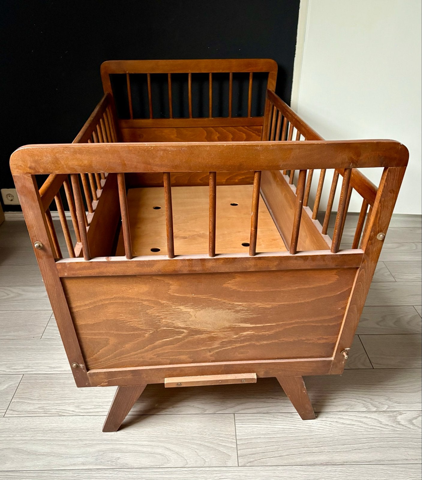 Vintage peuterbed 60x120 kinderbed, Ophalen, Gebruikt, Minder dan 140 cm, Minder dan 70 cm